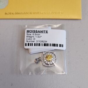 Yellow Moissanite Pendant Certified
